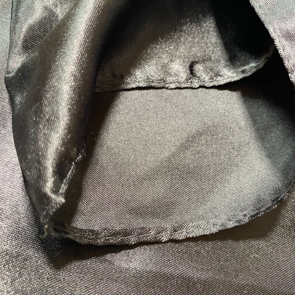 35” Black Satin Square Scarf Neck Tie Satin Large Square - Picture 5 of 5